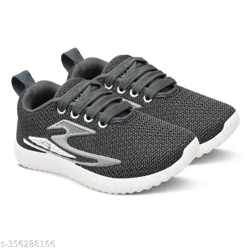 Black and white running shoes, lace-up style, sport shoe