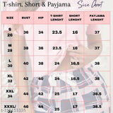 Women's printed polyester nightsuit set with T-shirt, shorts, and pyjamas - casual sleepwear in multiple sizes (S, M)