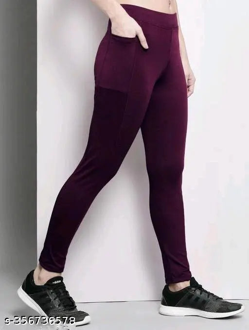 Earth Joy striped Lycra jeggings, stylish workout trousers for women (sizes 28-40), pack of 2