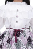 White lace and purple polka dotted party dress for girls