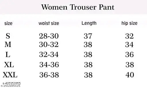 Retro women's straight-leg trousers in trendy colors, with visible sizes and waist measurement options