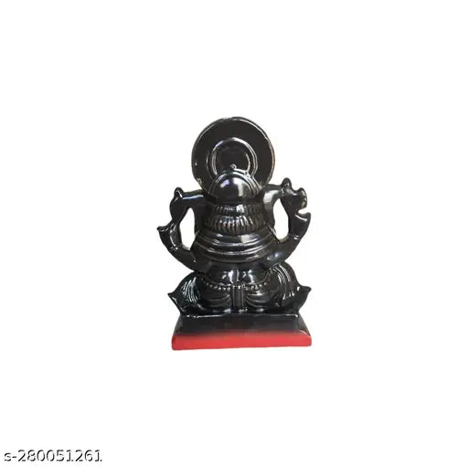 Ceramic Ganesh statue, decorative Lord Ganesha figurine from India, 12.5cm L x 18.5cm H x 9.5cm B