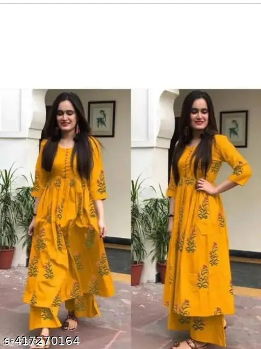 Rayon-silk, sleeveless printed anarkali kurta and palazzo set for women, traditional ethnic wear for festive occasions