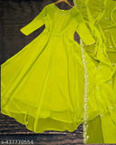Aradhya elegant georgette gown XS-XXXL, solid pattern on fashionable woman