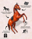Brown leather rearing horse decorative showpiece, premium handicraft from VMSK Handi-Crafts, 12" x 37cm x 25cm, India origin