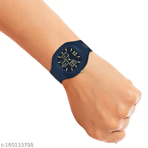 ADDI stylish analog watch with different colored dials and silicone straps
