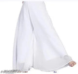 White satin long skirt with an elastic waistband