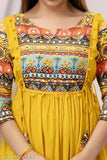 Printed cotton anarkali style kurta for women
