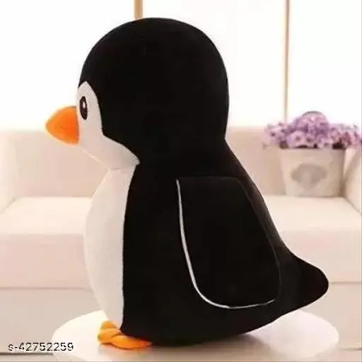 Pink Elephant & Black Penguin Soft Toys for Kids, 26cm, handmade Indian craftsmanship, loveable fabric teddies with bows