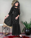 Georgette green dupatta set, traditional Indian wear