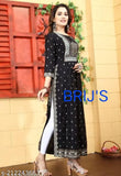 Rayon Taj Mahal Anarkali Kurti, printed combo with lace border, India-origin naira cut three-quarter sleeve kurti