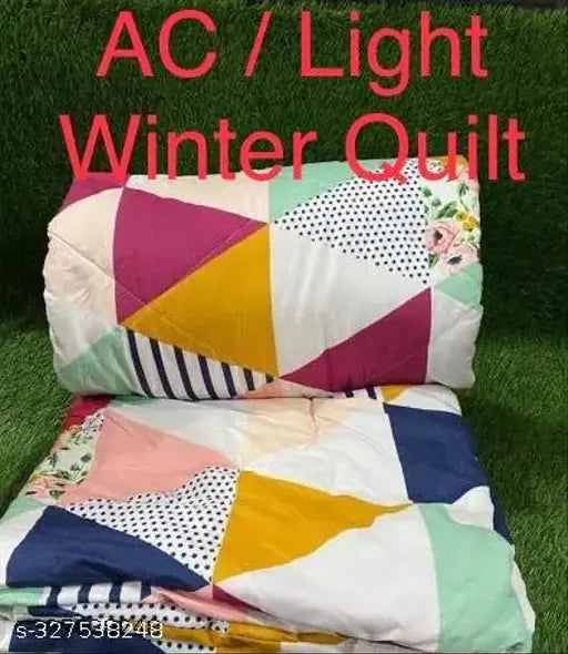 Glace cotton checked double bed AC comforter, Mehome Original - Free size, India-made