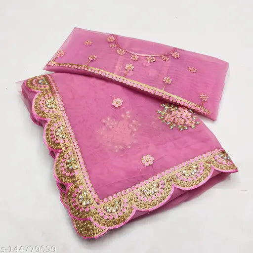 Heavy net fabric embroidered party wear wedding saree with diamond work, Indian origin