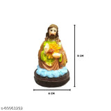 Handcrafted multicolor Polyresin Jesus Christ Holy Statue (9x6 cm), divine decorative showpiece for Christmas or home