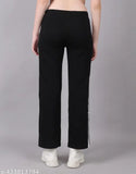 Black and white colorblocked cotton track pants for women