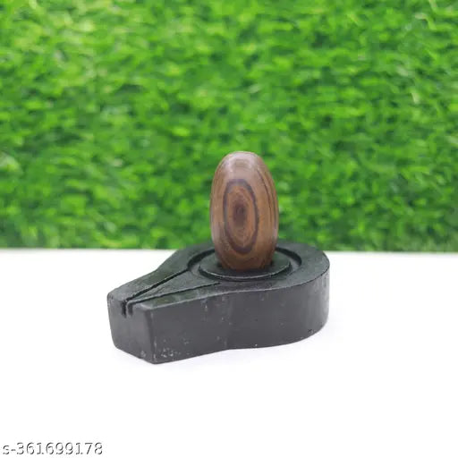 Marble Narmadeshwar Shivling & Jaladhari set for home spiritual practice (2"/4")