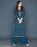 Rayon three-quarter sleeve printed kurti, trendy fashionable Indian clothing with printed combo, S-XXXL sizes available