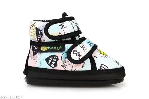 Cotton and PVC printed velcro casual shoes for toddlers, colorful design with chu-chu sound music, India origin