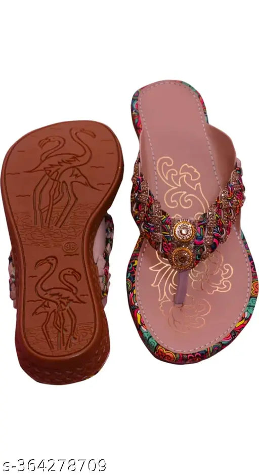 Synthetic leather slip-on V Ssva women's multi-flat slippers, India-made in various sizes: IND-4, IND-5, IND-6, IND-7