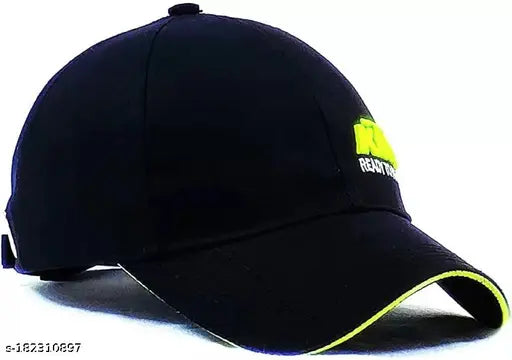 Black cap with green embroidery