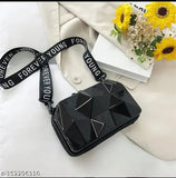 Black cut design crossbody sling bag with multiple card slots, adjustable strap