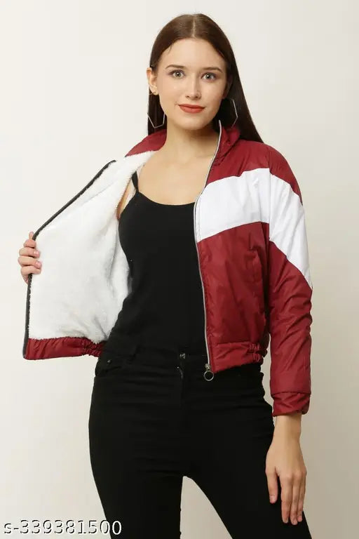 Stylish contrast jacket with black lining, white stripes