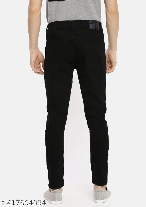 Stylish black cotton jeans, regular slim fit mid-rise for men - modern, trendy, and comfortable casual wear #SlimFitJeans #Men'sFashion #BlackJeans #CasualWear #ComfortableFit (28/30/32 waist sizes available) #IndiaMade