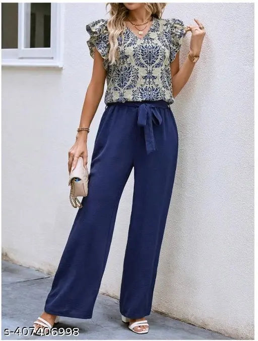 Classic Lycra jumpsuit for women, printed net with short sleeves, size S (36in bust, 52in length, 34in waist), Indian origin