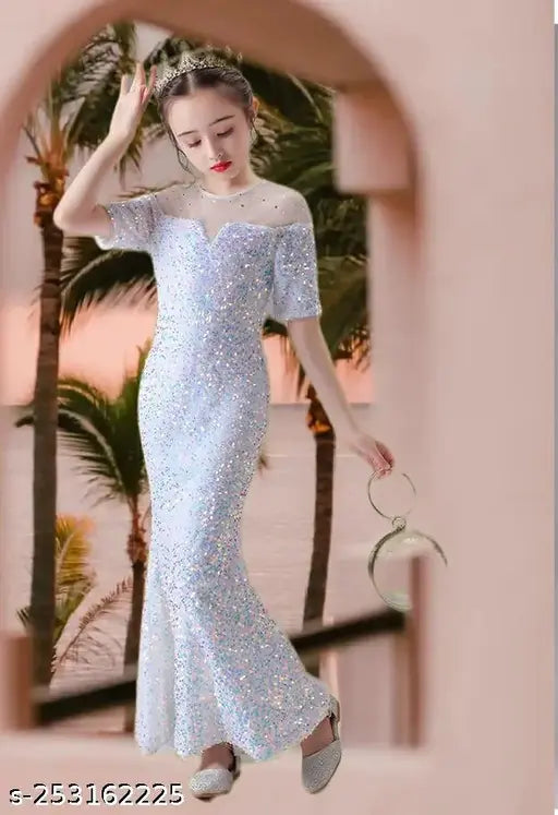 Velvet embroidered net princess fancy gown and dresse for 3-4 or 4-5 years, Indian-origin