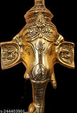 Gold-plated antique finish Ganesh idol, traditional stylish decorative showpiece, ideal for housewarming gifts and good luck Vastu. Dimensions: 3.5cm L x 13.5cm B x 22cm H (2 pcs)