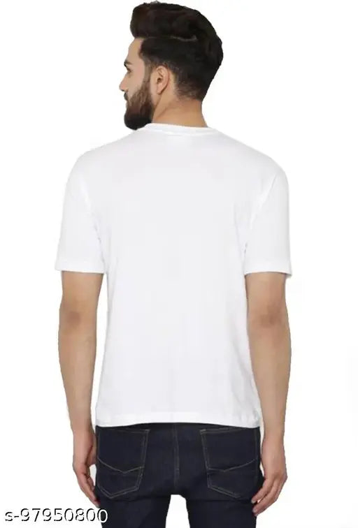 White polyester half-sleeve round neck Navratri t-shirt, printed design for men, women, and unisex