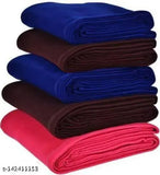 Solid colored fleece blanket - 300 thread count, free size (60x90 inches), made in India