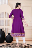 Purple rayon anarkali kameez woman