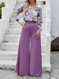 Colorblocked Lycra long-sleeve top and bottom set for women, trendy latest fashion on a mannequin