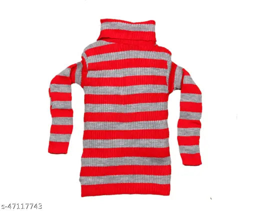 Striped wool warm full sleeves high neck/skivvy for winter - IndiStar pack of 2 for girls aged 9-12 years, stylish and comfortable winterwear with a chic look, made in India