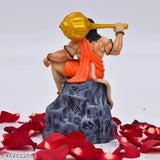 Hanuman Murti resin statue (5 inch), exquisitely crafted Indian artisanship for car/office decor, spiritual Hanuman idol with mountain backdrop