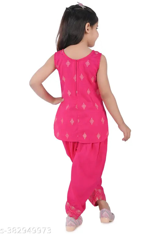 White cotton kurta set for kids, sleeveless dhoti pants with zari woven pattern. Multiple size options available for a perfect fit