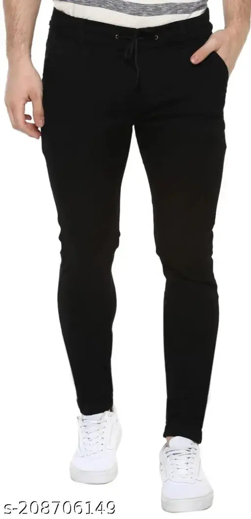 Black cotton Hopewell party jeans for women - Solid style, sizes 28, 30, 32, 34, 36 (India origin)