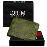 Brown leather men's wallet, solid pattern with 2 compartments, free size (9cm x 10cm), made in India