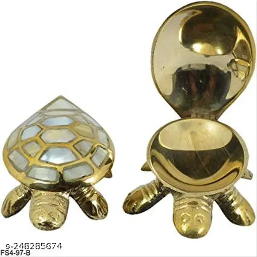 Golden brass SkyWalker Metal Turtle with secret wish compartment, perfect for home decor or festive gifting, 8.5x5cm size