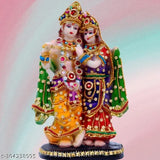 Poly Resin Krishna and Radha Idol, 9cm x 13cm x 22cm, Indian Origin