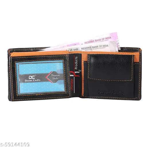 Solid PU leather men's wallet for travel, party, or formal events. Multiple compartments for organization. Classic design, gift boxed." (95 characters)