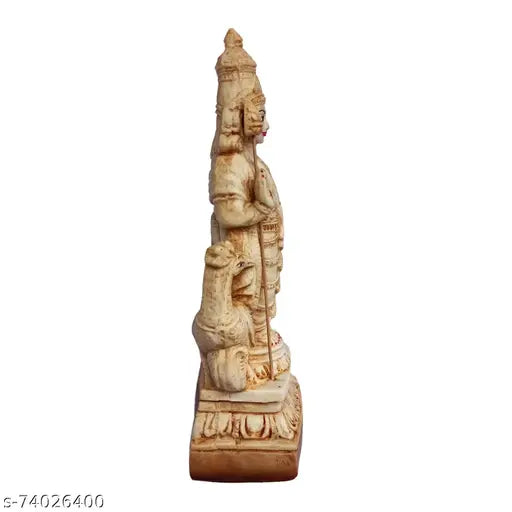 Multicolor poly resin Murugan idol, intricately detailed for home decor or religious settings, 26 cm x 11 cm x 7 cm