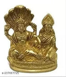 Gold plated metal statue of Laxmi and Narayan, classic design