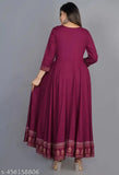 Red rayon three-quarter sleeve party dress for women, ideal for colorful events, India origin
