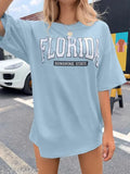 Royal blue Florida sunshine State oversized back print T-shirt