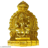 Poly resin God Lakshmi statue, 10cm x 14cm x 4cm, Indian Laxmi figurine on pedestal