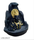 Poly resin Hanuman ji statue Bajrangbali incense holder, decorated with 51 free smoke backflow cones, traditional Indian craftsmanship