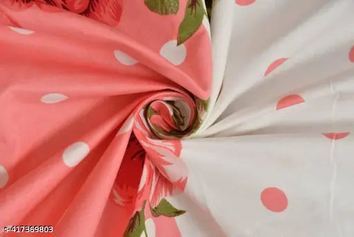 Glace cotton, elastic fitted single size BlueDot bedsheet (48x72 inches) with pillow cover - ideal for 6 inch mattresses. Soft and durable floral pattern