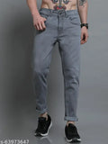 Solid grey denim men's jeans by Regrowth, perfect for casual outings